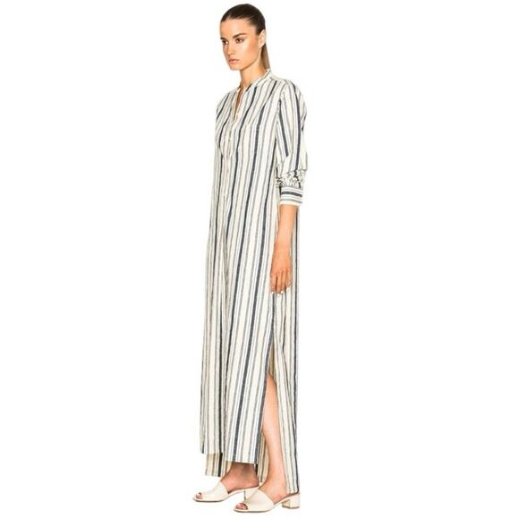 NILI LOTAN Tangier Galabia Dress New Moroccan Stripe 3 Print Linen blend S - Picture 4 of 14